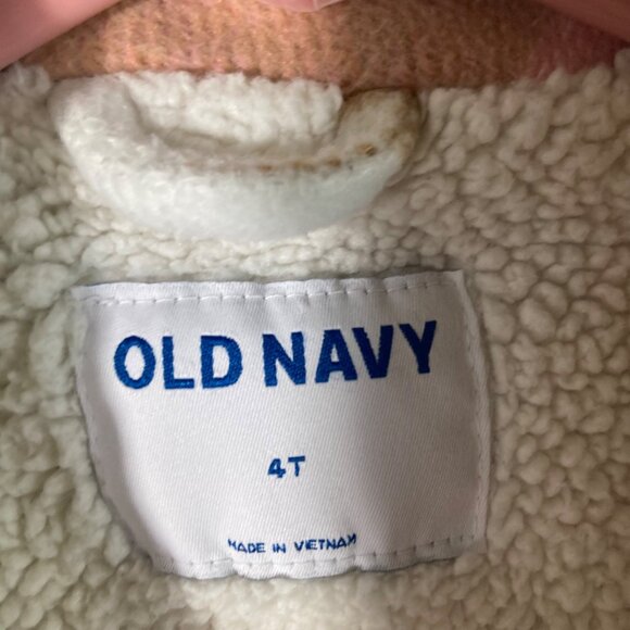 Girls Old Navy Buffalo Plaid Shacket Pink Tan 4T Polyester Acrylic Nylon Wool Ot - Picture 6 of 8